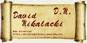 David Mikalački vizit kartica